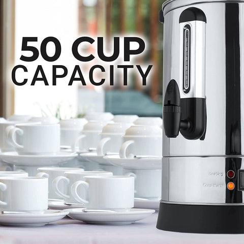 50 Cup Commercial Coffee Urn - Capacity | Zulay Kitchen - Main Street Roasters