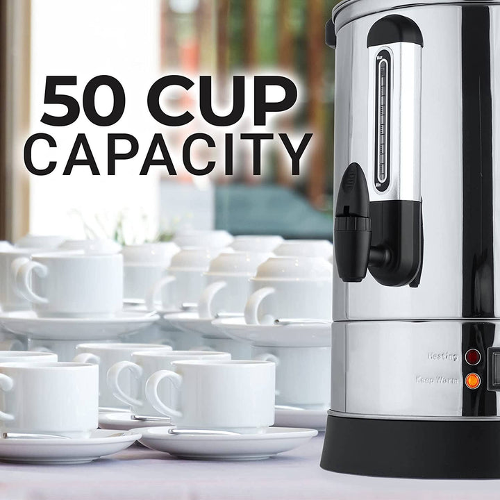50 Cup Commercial Coffee Urn - Capacity | Zulay Kitchen - Main Street Roasters