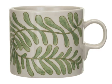 Abstract Hand-Painted Mug - Green