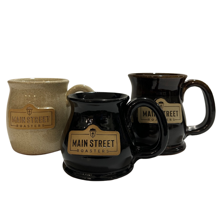 MSR Branded Potbelly Pottery Mug | Midnight Black - Main Street Roasters