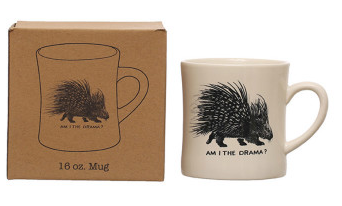 Animal & Saying Mug - Porcupine - Am I The Drama