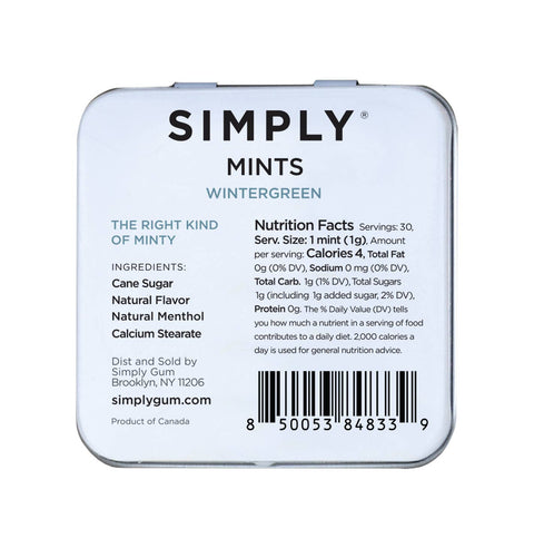 Simply Gum - Simply Mints - Wintergreen | Pack of Six - Main Street Roasters®