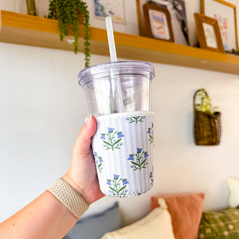 Oak Shore Collective - Bellflowers and Stripes Coffee Sleeve - Main Street Roasters®