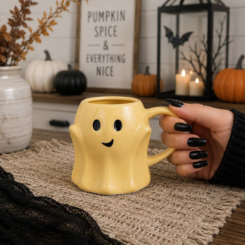 Gia Roma - White Pumpkin Coffee Mug - Fall Decor & Gifts - Halloween
