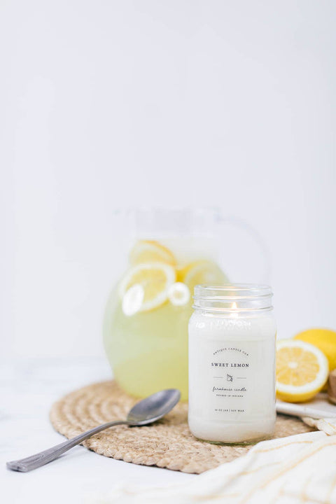 Antique Candle Co.® - Sweet Lemon - Soy Wax Mason Jar Candle - Main Street Roasters®