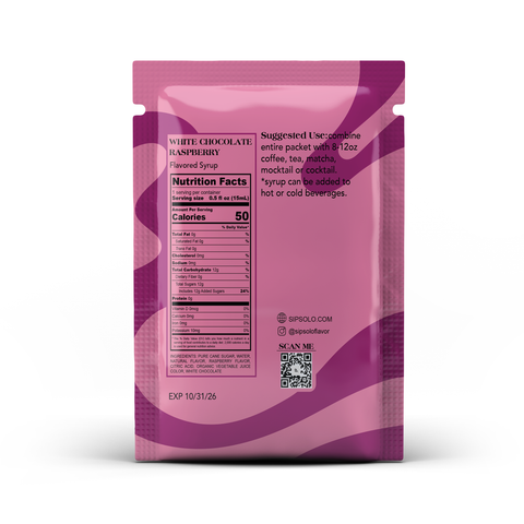 Sip Solo White Chocolate Raspberry Single-Serve Flavored Syrup
