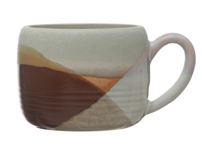 Neutral Designed Stoneware Mug - Dark