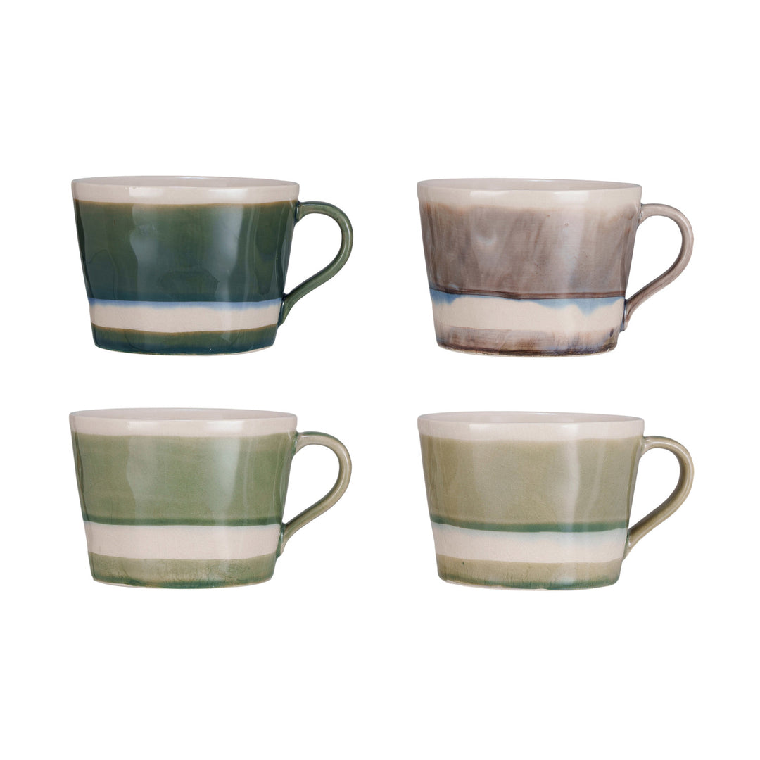 12 oz Stripped Stoneware Mugs - Main Street Roasters