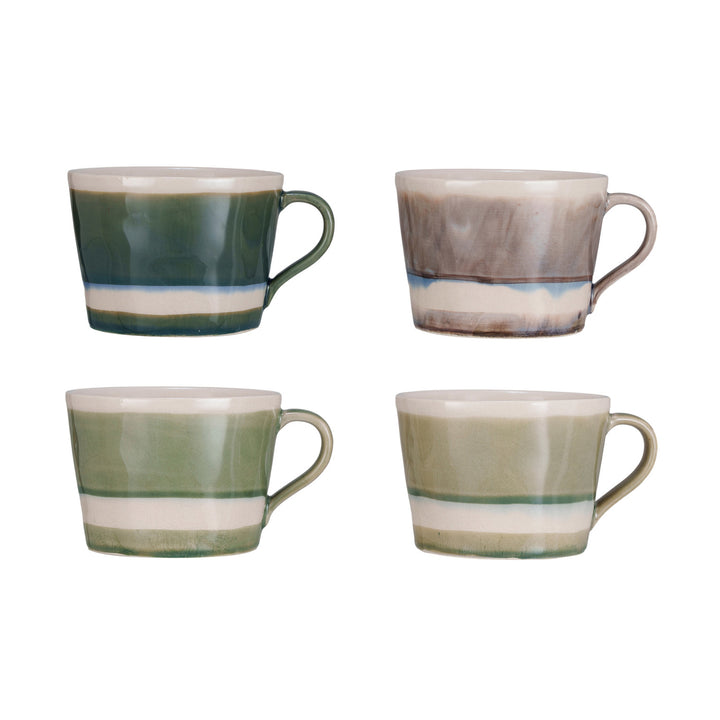 12 oz Stripped Stoneware Mugs - Main Street Roasters