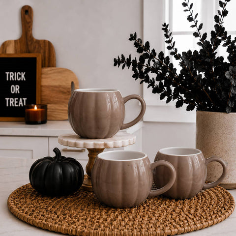 Gia Roma - White Pumpkin Coffee Mug - Fall Decor & Gifts - Halloween