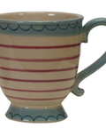 Striped Footed Mug - Fucsia Stripe