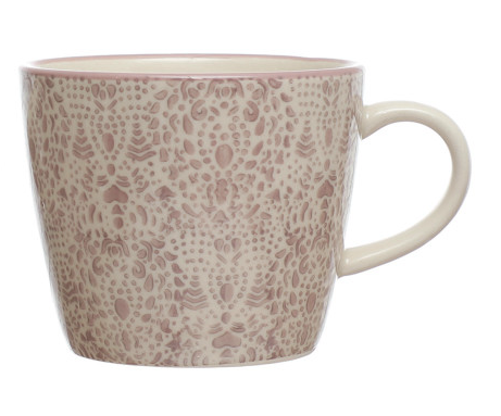 Hand-Stamped Spring Mug 10oz - Pink