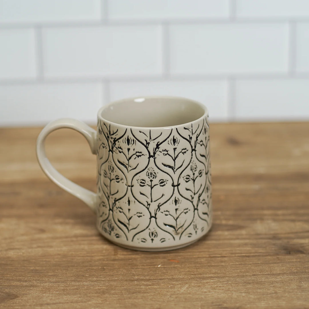 Hand-Stamped Mug with Pattern - Main Street Roasters