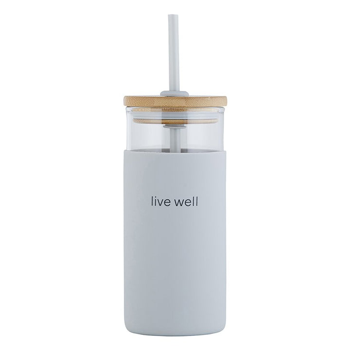 Inspirational Glass Tumbler - live well - Main Street Roasters