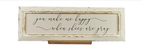 White Washed Wood Frame Tabletop Signs