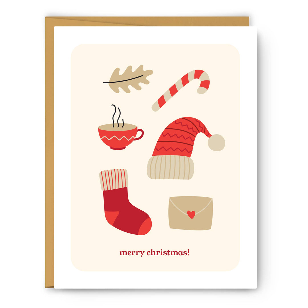 White & Red Christmas Greeting Card