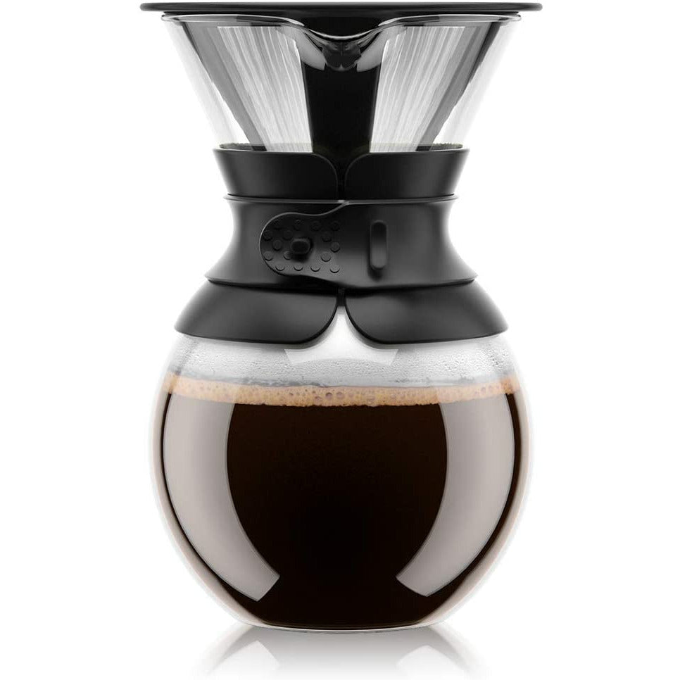 Bodum Pour Over Coffee Maker With Permanent Coffee Filter Black, 8 Cup