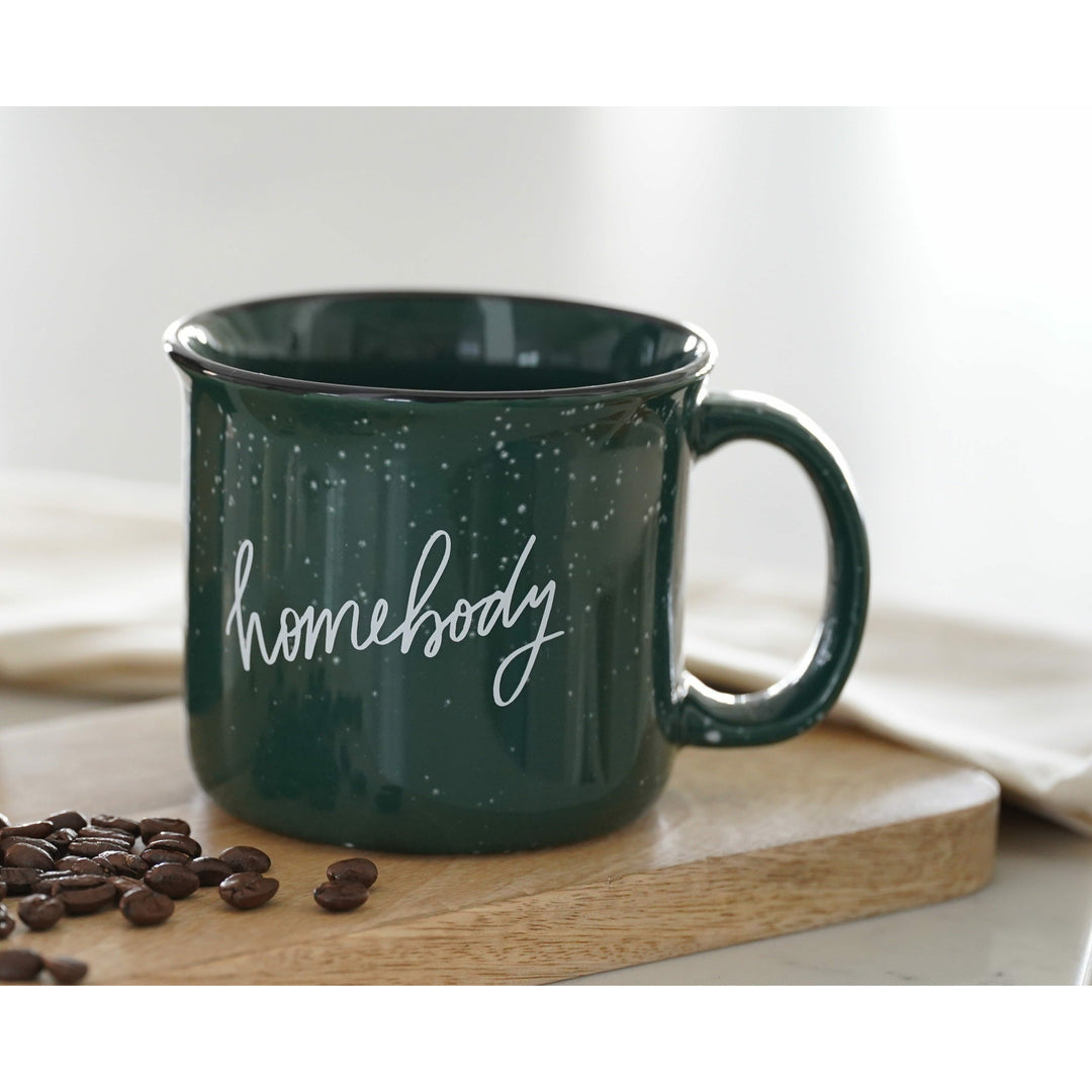 Homebody Mug | 15 Ounce | Heavy Duty Green Camp Mug Main Street Roasters 
