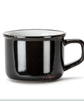 Enamel Cappuccino Stoneware Mug - Black - Main Street Roasters