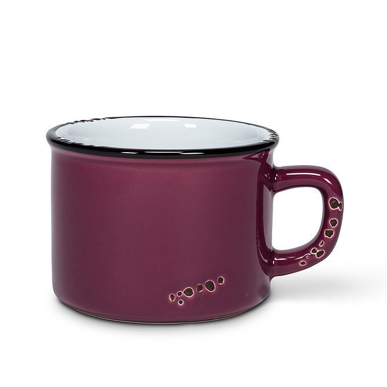 Enamel Cappuccino Stoneware Mug - Plum - Main Street Roasters