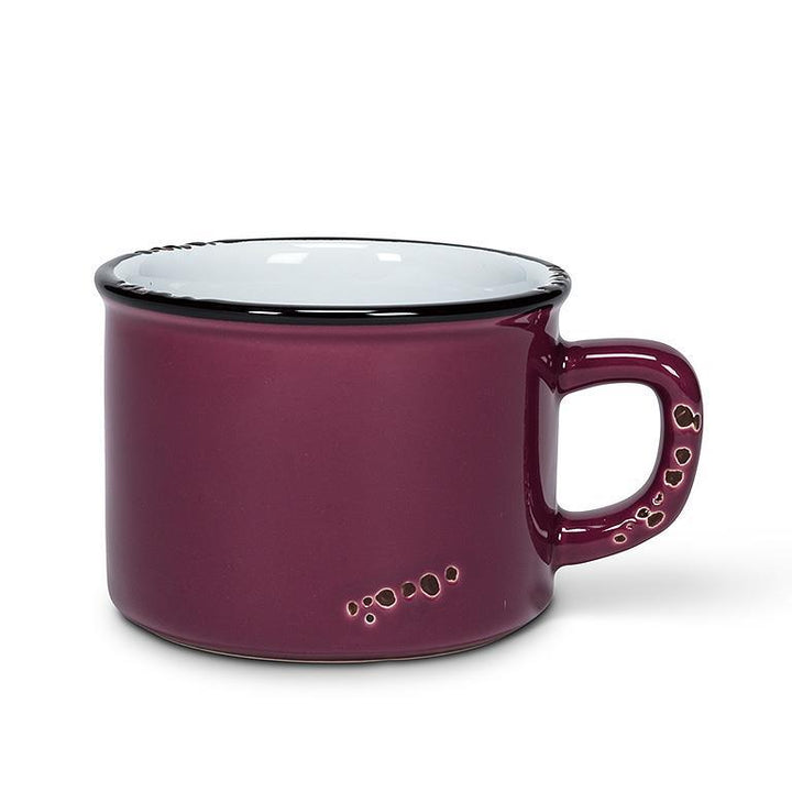 Enamel Cappuccino Stoneware Mug - Plum - Main Street Roasters