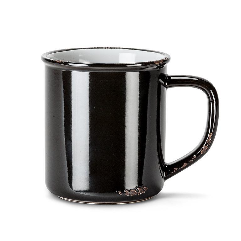 Enamel Look Stoneware Mug - Black - Main Street Roasters