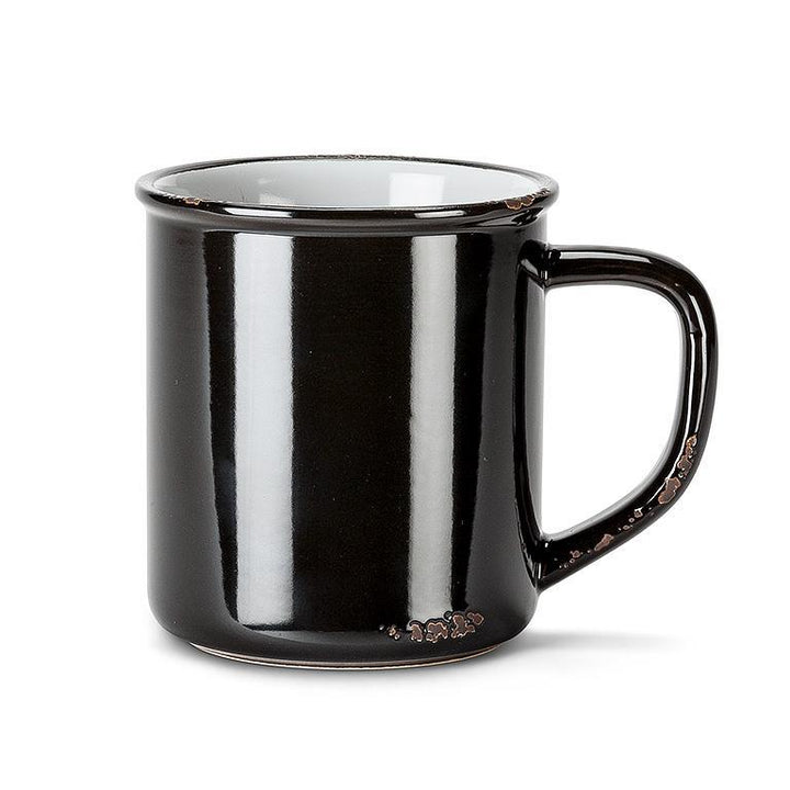 Enamel Look Stoneware Mug - Black - Main Street Roasters
