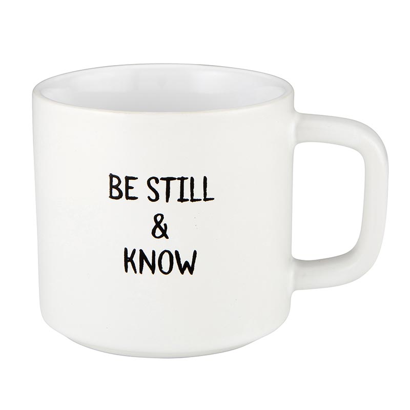 Encouragement Stoneware Mug - Be Still & Know - Main Street Roasters