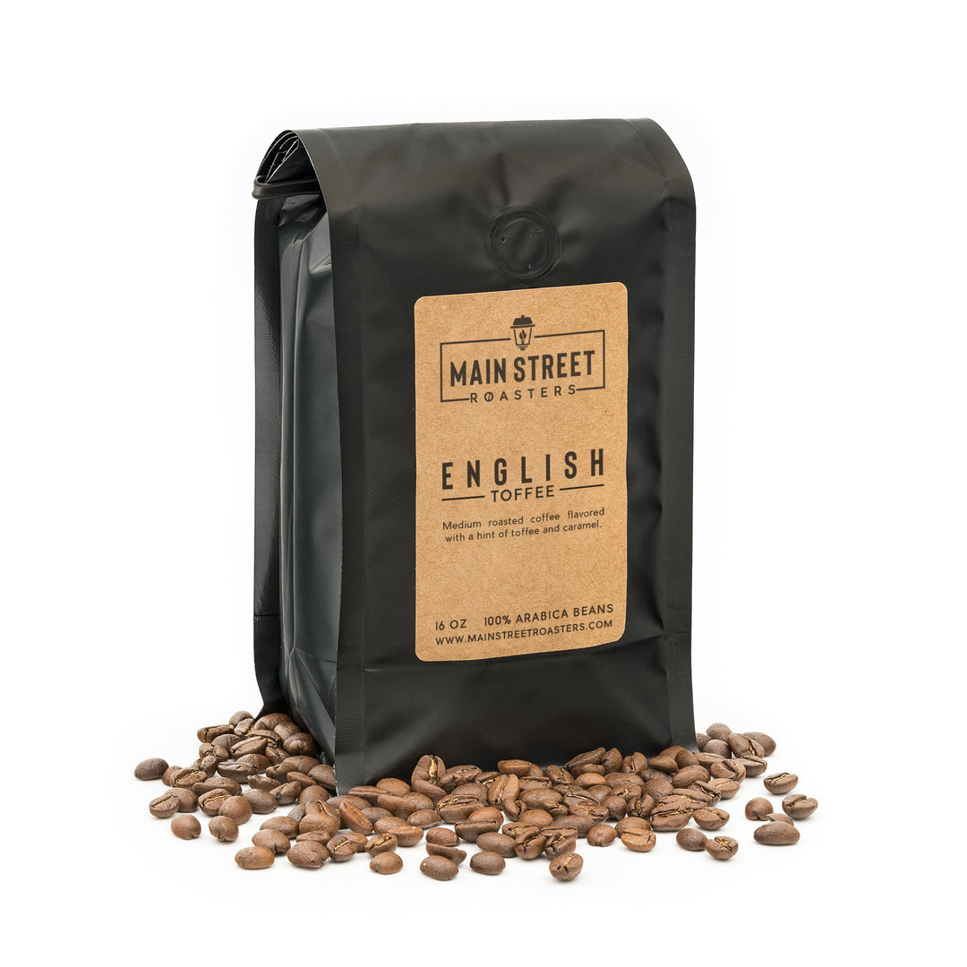 English Toffee Flavored Coffee 1lb - Main Street Roasters 