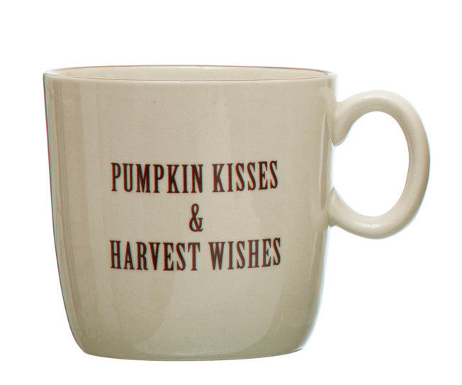 Fall Stoneware Collection Mug - Pumpkin Kisses & Harvest Wishes - Main Street Roasters