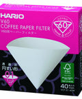 Hario V60 Coffee Filters | Bleached and Natural - Bodum 01 Size Paper 40 Count VCF-01-40W 