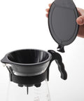 Hario V60 Drip-In Coffee Brewer, 700ml, Clear - Lid & Brew basket - Main Street Roasters