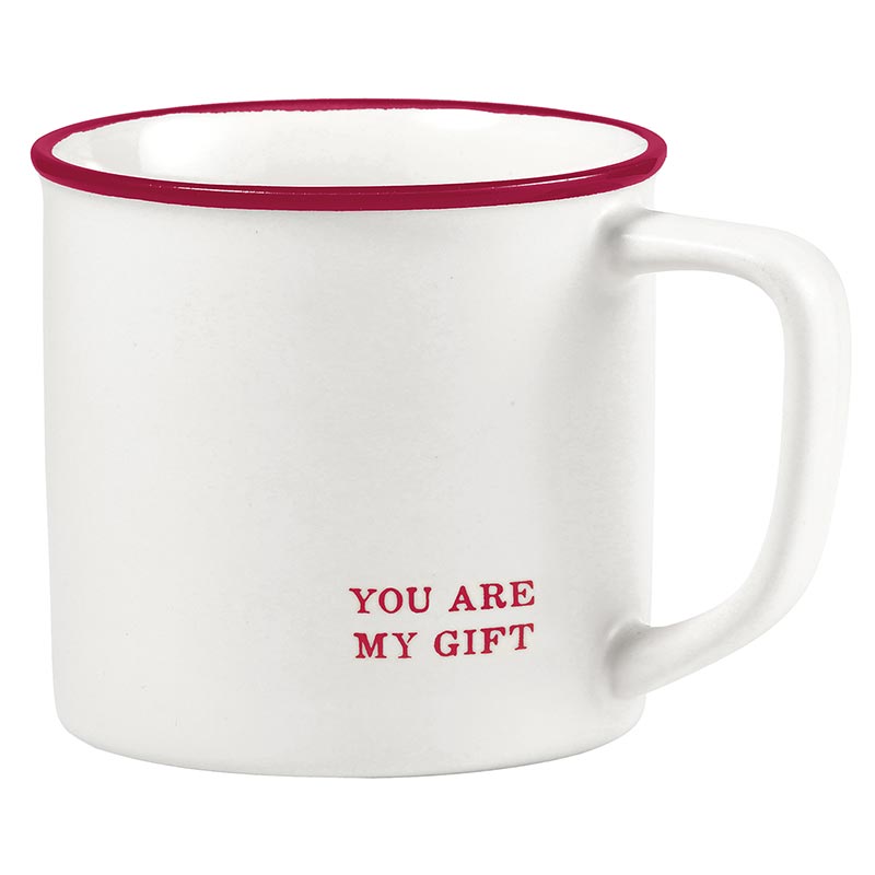 Holiday Red Stoneware Mug - You are My Gift - Main Street Roasters 