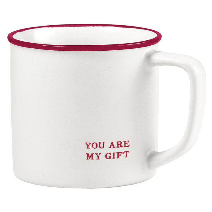 Holiday Red Stoneware Mug - You are My Gift - Main Street Roasters 