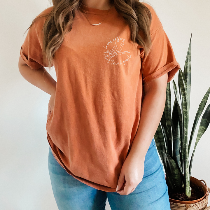 Local Coffee Local People T-Shirt | Burnt Orange - Main Street Roasters