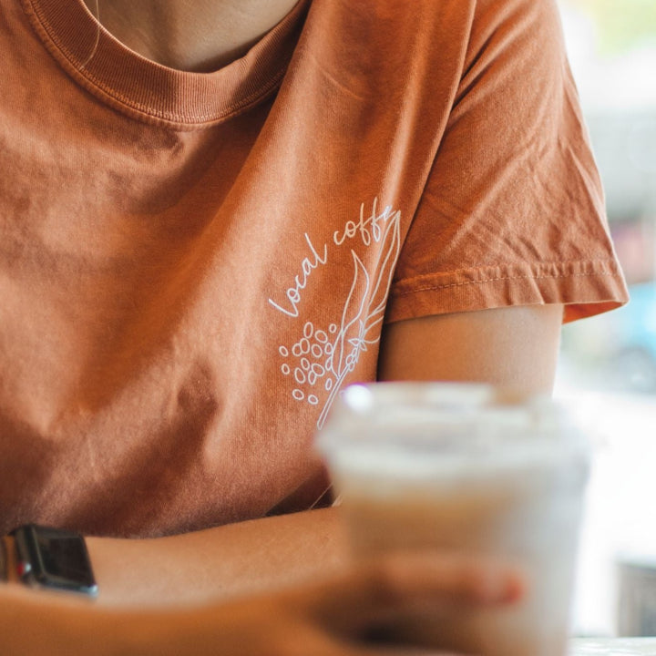 Local Coffee Local People T-Shirt | Burnt Orange - Main Street Roasters