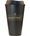 Main Street Roasters Reusable Plastic Travel Cup Black