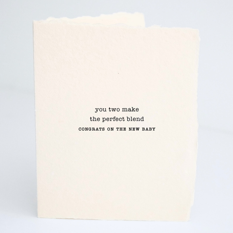 Paper Baristas - Perfect Blend New Baby Coffee Greeting Card Front - Main Street Roasters