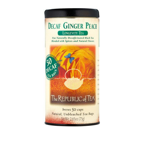 Decaf Ginger Peach Tea | Republic of Tea - Main Street Roasters
