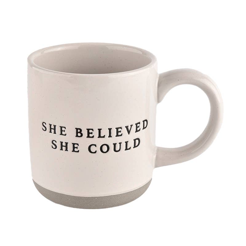 She Believed She Could Stoneware Coffee Mug - Sweet Water Decor 