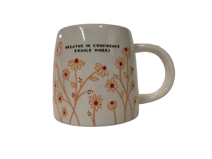 Summer Ceramic Mugs - Breathe In Confidence Exhale Worry - Main Street Roasters