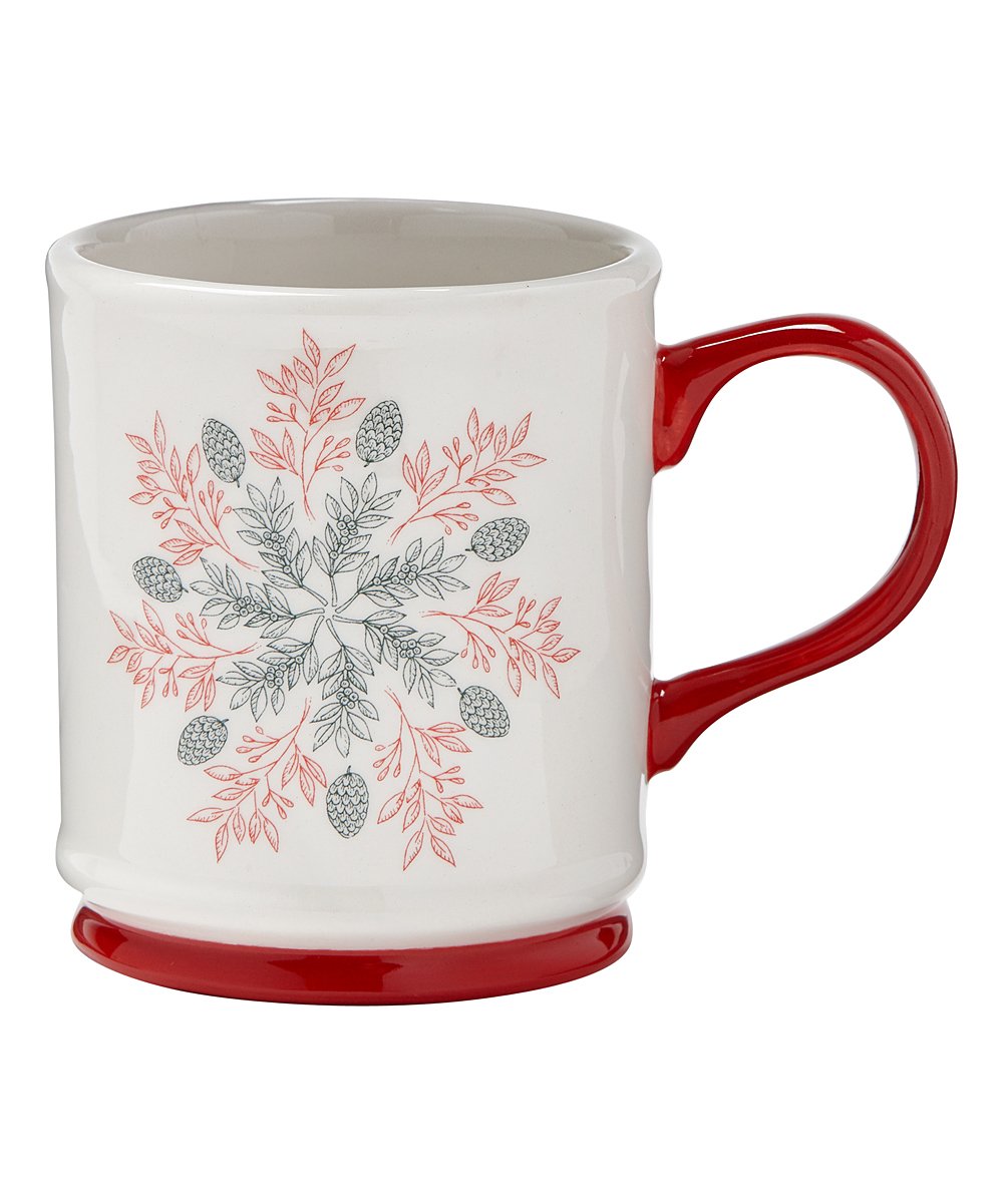 Red & White Tis the Season Snowflake Mug | Tag - Main Street Roasters