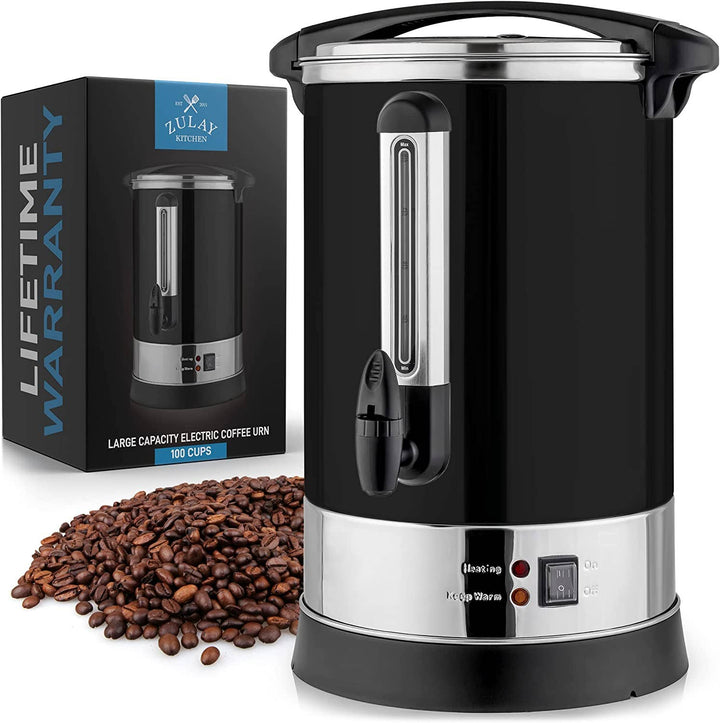 100 Cup Commercial Coffee Urn - Black | Zulay Kitchen - Main Street Roasters