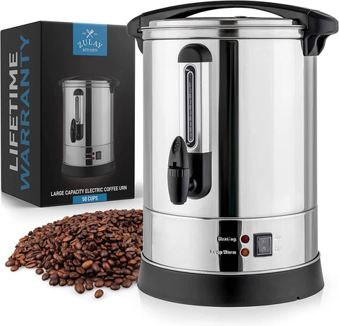 50 Cup Commercial Coffee Urn Stainless Steel | Zulay Kitchen - Main Street Roasters