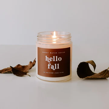 Sweet Water Decor - Hello Fall Soy Candle - Clear Jar - 9 oz
